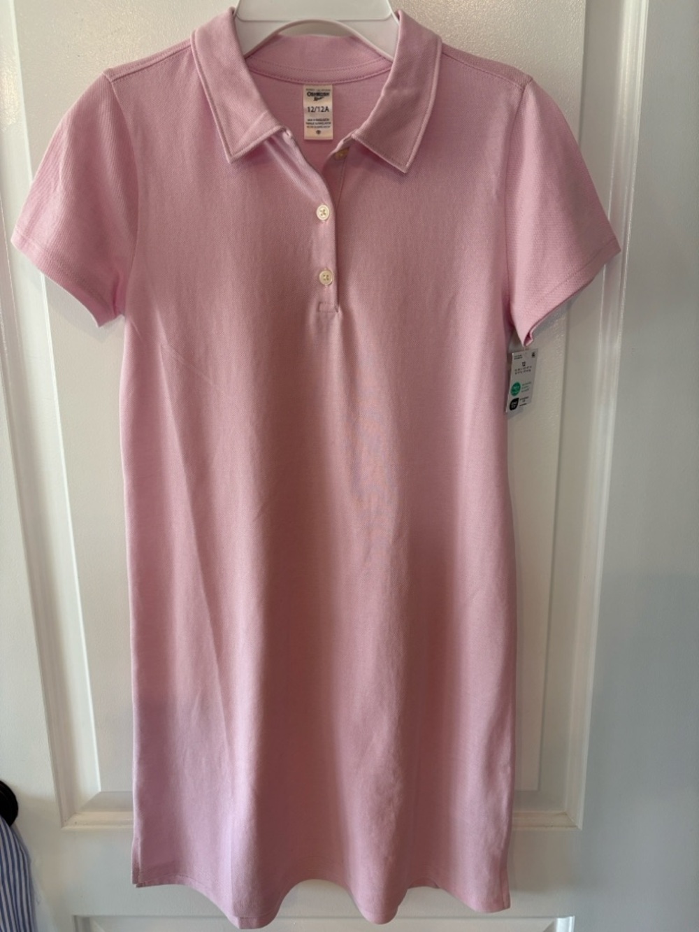OshKosh Light Pink Cute, Preppy Polo Dress, great for golf, NWT, size 12